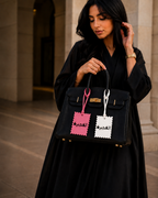2er Set Leder-Taschenanhänger | Al Fujairah Pink X Weiß