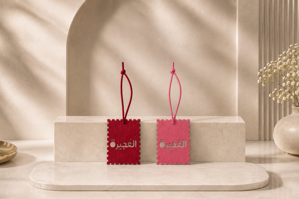 2er Set Leder-Taschenanhänger | Al Fujairah Pink X Bordeaux