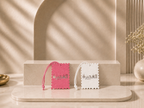 2er Set Leder-Taschenanhänger | Al Fujairah Pink X Weiß