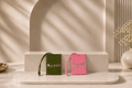 2er Set Leder-Taschenanhänger | Al Fujairah Grün X Pink