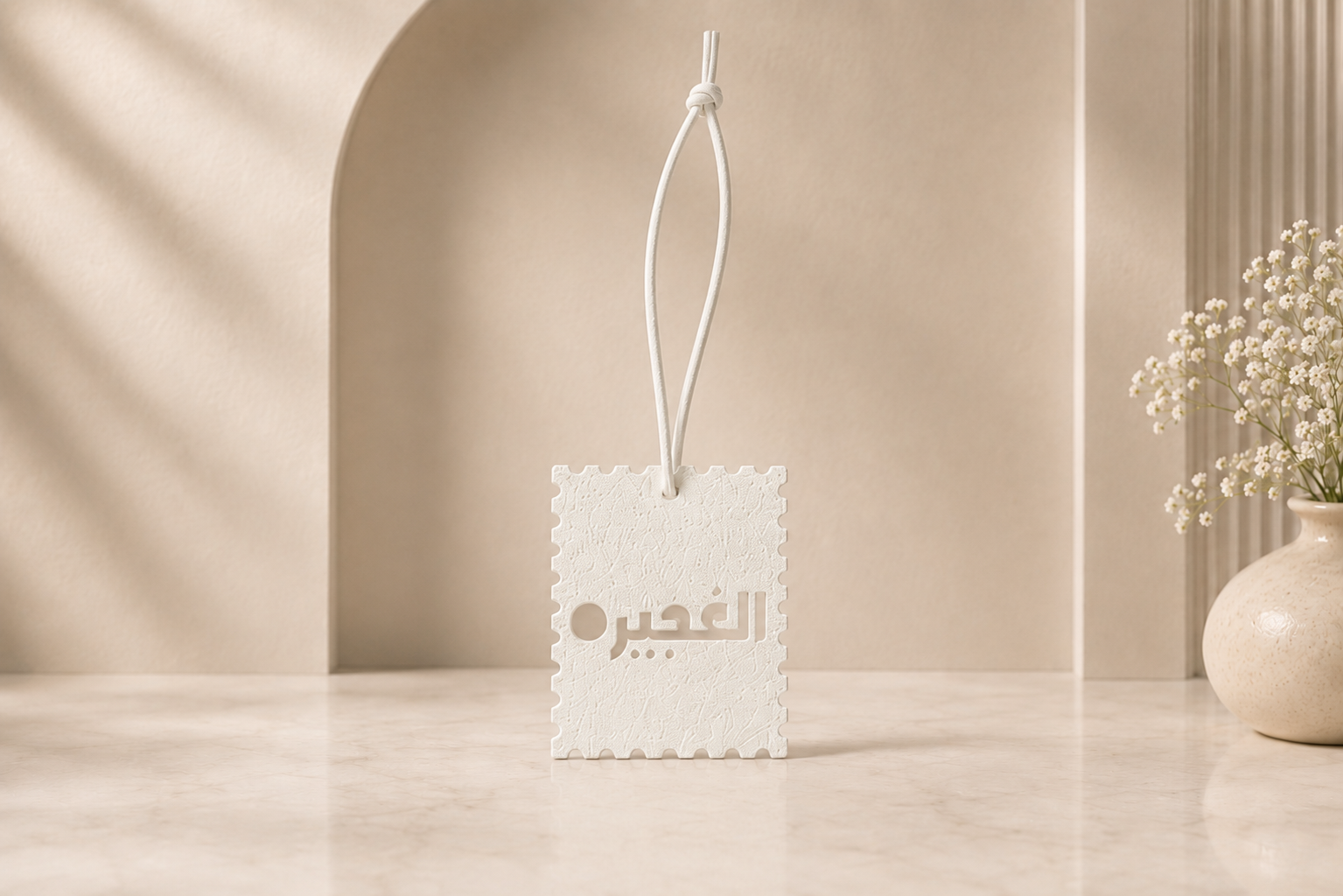 2er Set Leder-Taschenanhänger | Al Fujairah Pink X Weiß